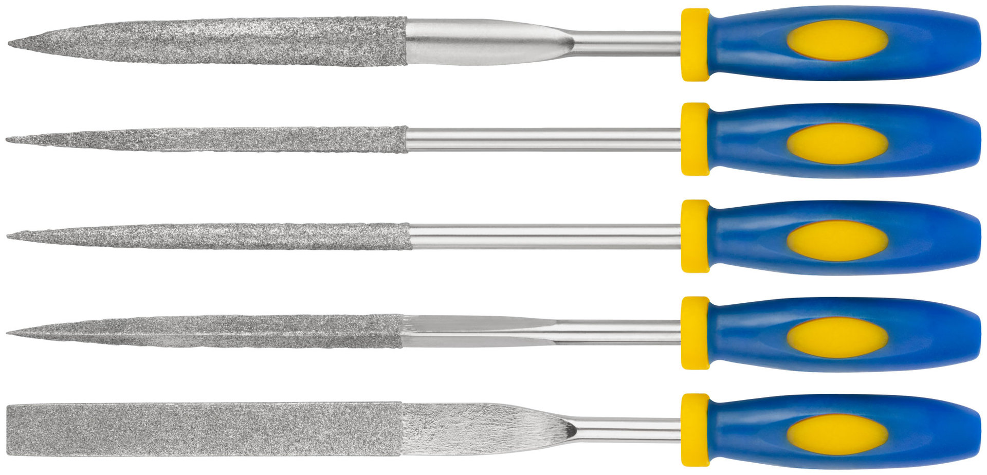 Надфили алмазные, мягкая ручка, 5х165/60 мм, 5 шт. (42175)