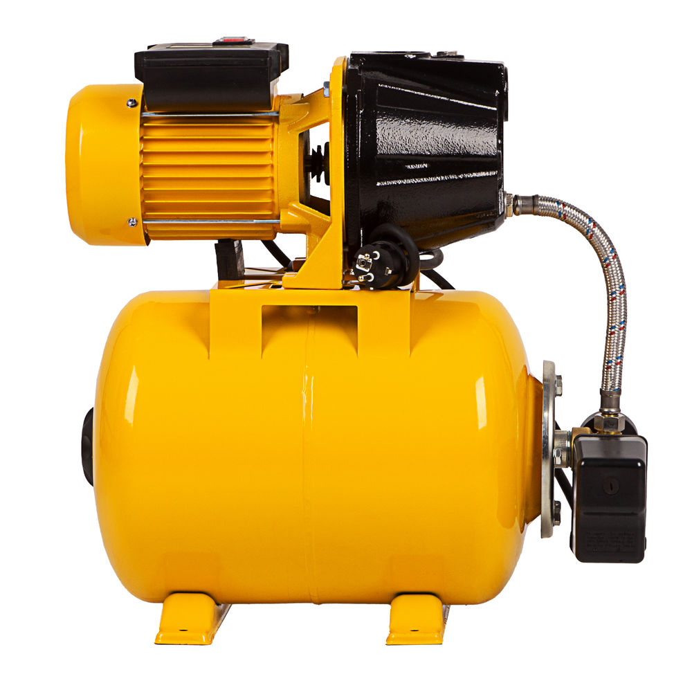 Насосная станция PS1100С, 1100 Вт, 4500 л/ч, ресивер 24 л, подъем 46 м, чугун Denzel (97215)