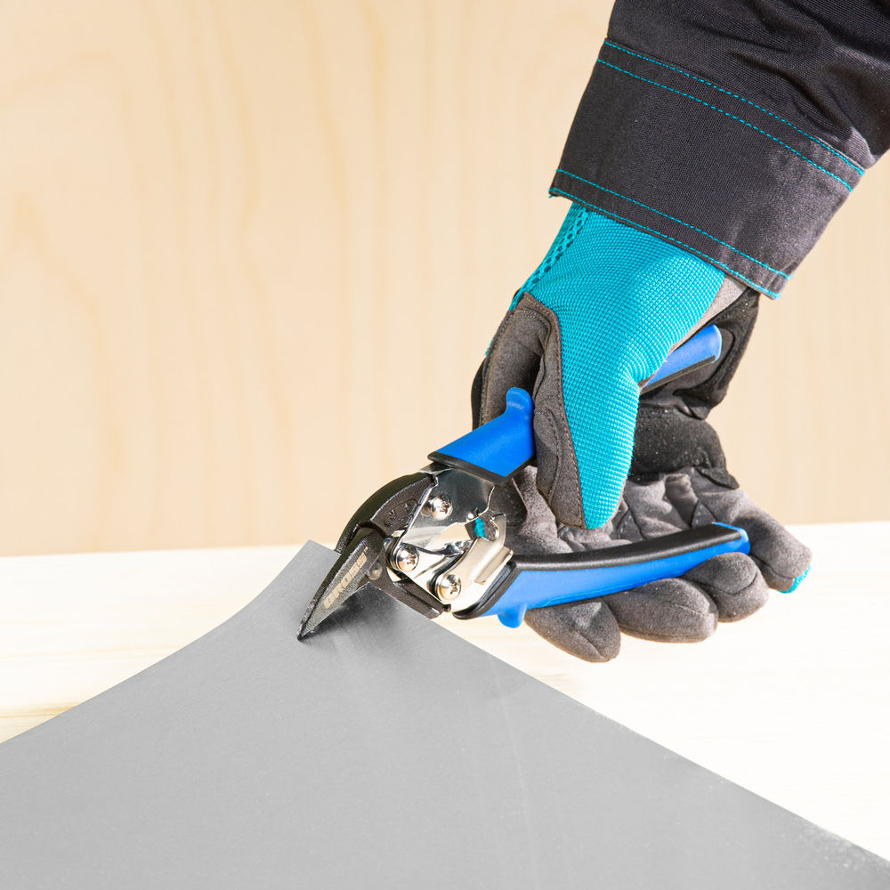 Ножницы по металлу Piranha, 185 мм, прямой и правый рез, сталь СrM, двухкомпонентные рукоятки Gross