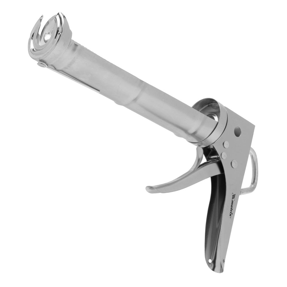 Пистолет для герметика, 310 мл, полуоткрытый, хромированный, зубчатый шток 7 мм Matrix (88640)