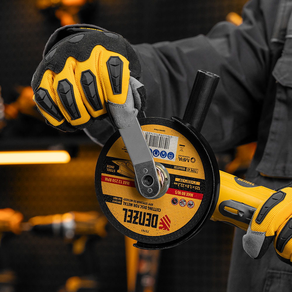 Пневматическая углошлифовальная машина AG125, 11000 об/мин, 125 мм, 186 л/мин Denzel (57477)