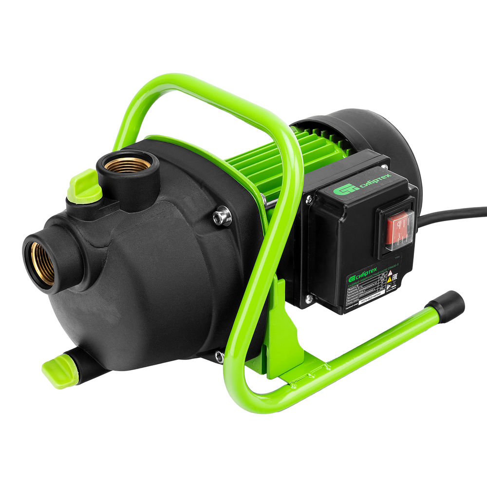 Садовый поверхностный насос СПН650-П, 650 Вт, напор 37 м, 3200 л/ч, пластик Сибртех (97244)