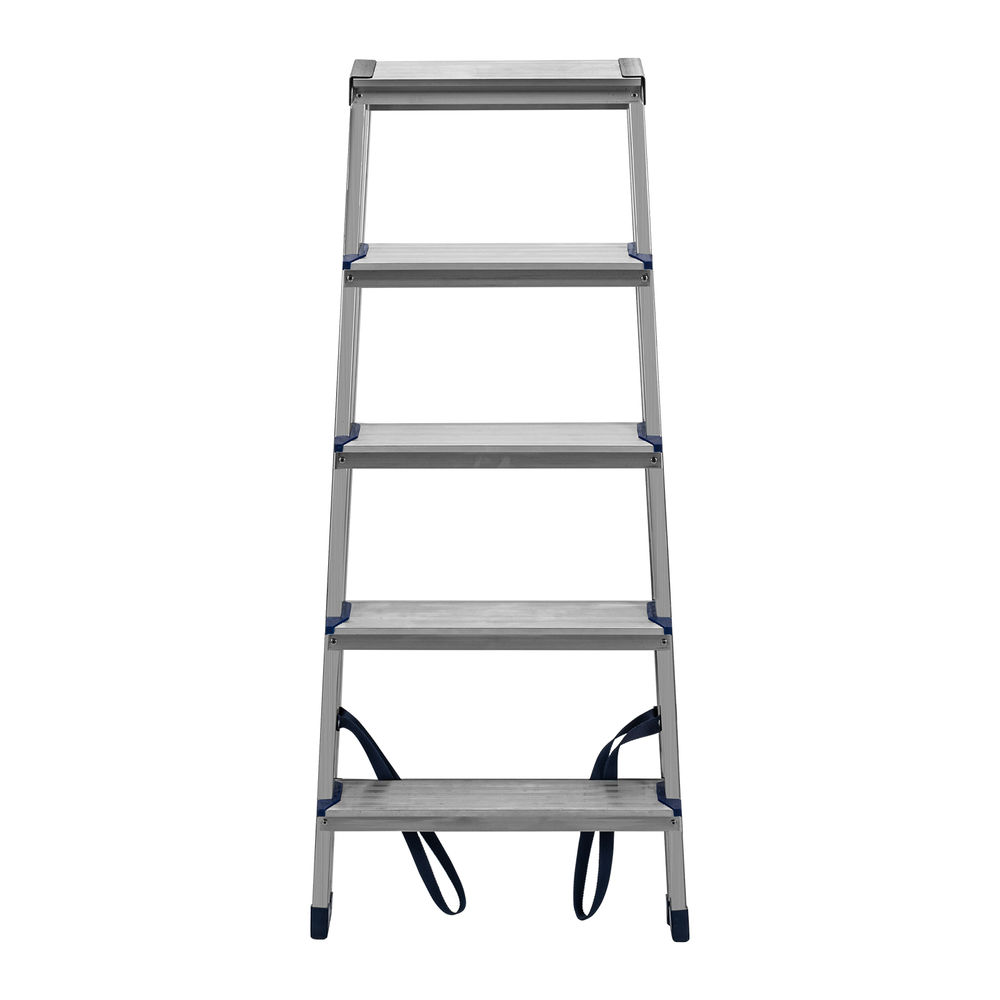 Стремянка двусторонняя 5 ступеней, алюминиевая, Сибртех (97925)