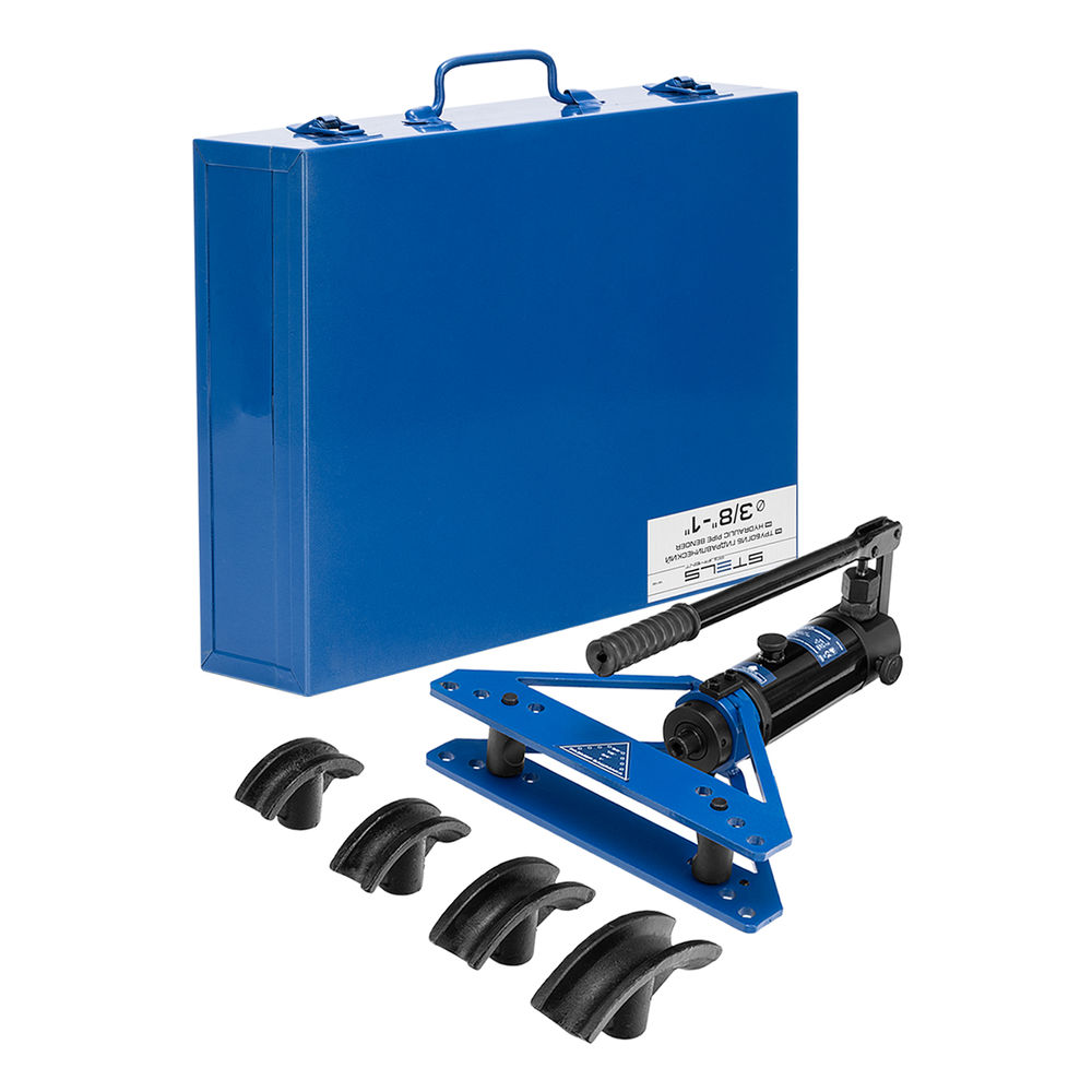 Трубогиб гидравлический горизонтальный, 6т, башмаки 3/8–1, в металлическом кейсе Stels (18146)