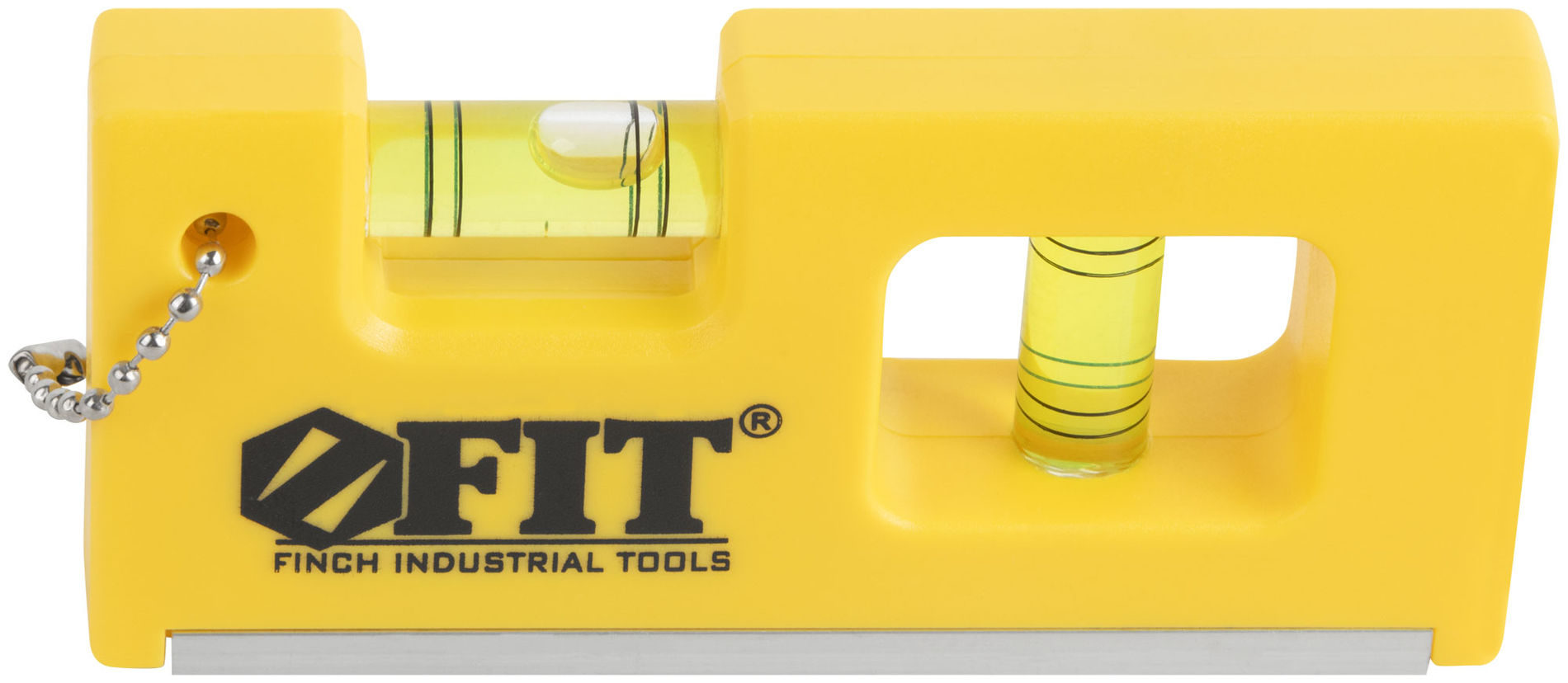 Уровень-брелок пластиковый, 2 глазка, магниты 100 мм (17832)