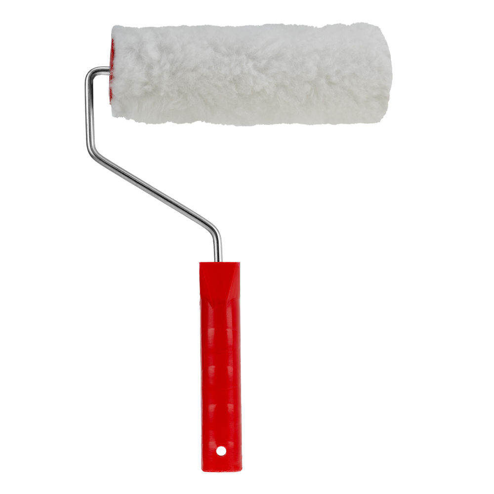 Валик Искусственный мех, в сборе, 200 мм, D 48 мм, D ручки 6 мм, крепление шплинтом Сибртех (80153)