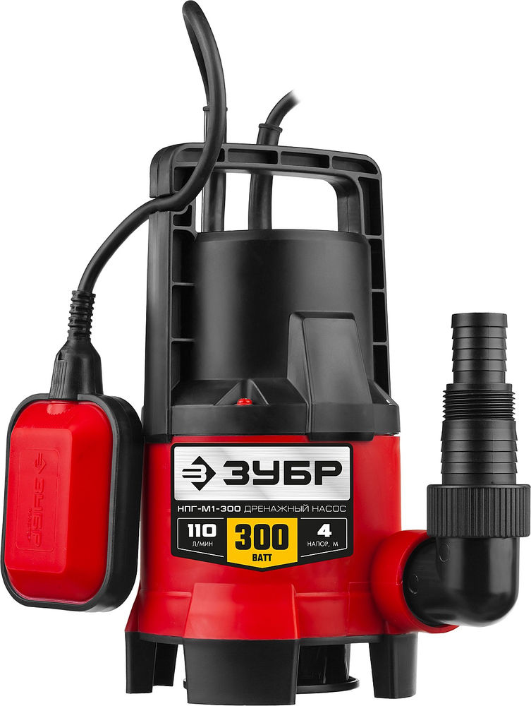 Насос дренажный для грязной воды 300 Вт ЗУБР НПГ-М1-300  