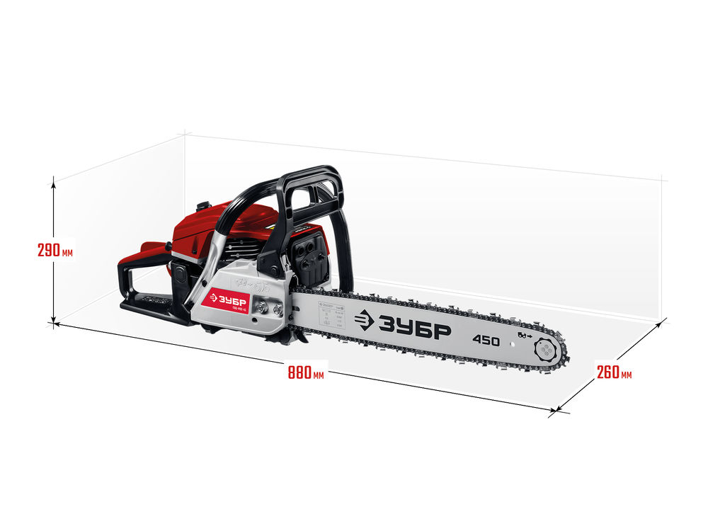 Бензопила 52 см3, 45 см ЗУБР ПБЦ-М52-45