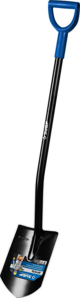 Лопата 290 х 195 х 1200 мм полотно 1.7 мм закалено стальной изогнутый черенок с рукояткой тип ЛКО штыковая Профессионал ЗУБР Артель 39555
