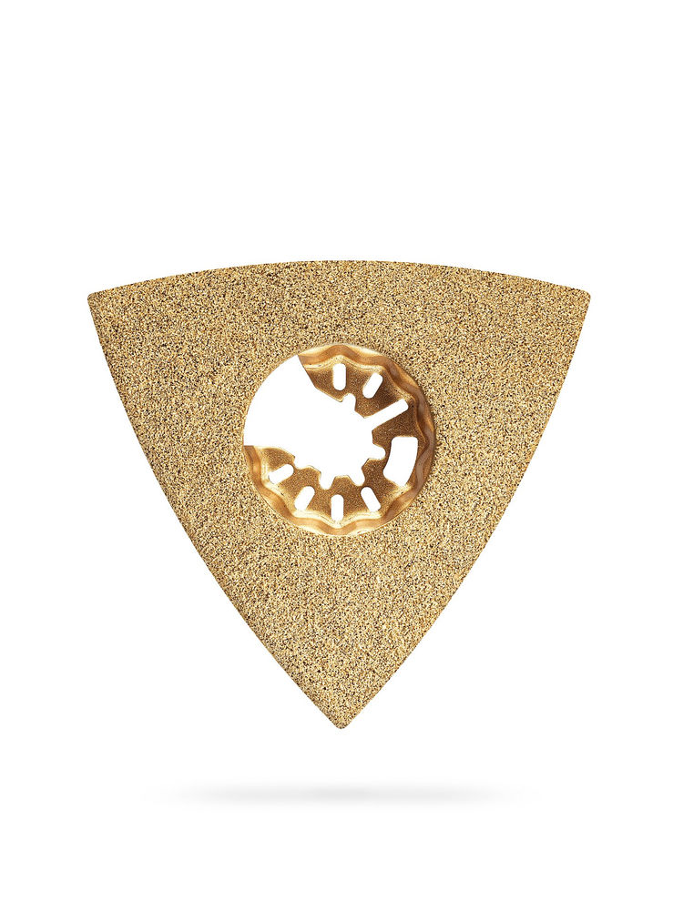 Полотно треугольное зачистное CARBIDE ВК8 Р100 80 мм с твердосплавной крошкой: клей, краска, раствор, кирпич, пенобетон ЗУБР StarQuick 15583-P100