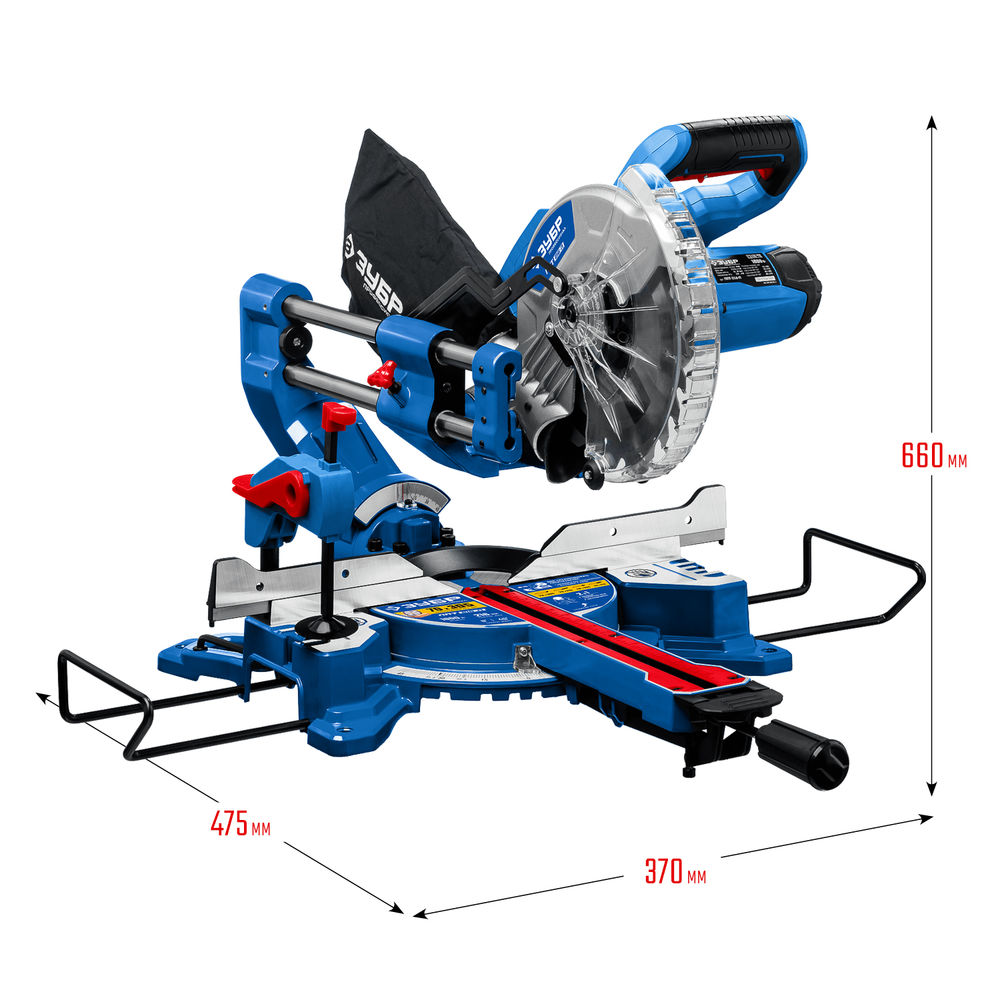 Пила торцовочная с протяжкой d 216 х 30 мм 1800 Вт ЗУБР Профессионал ППТ-216-П ППТ-216-П