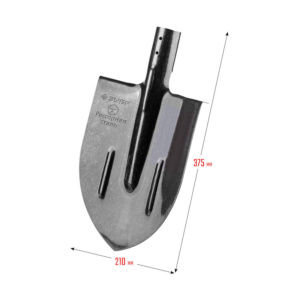 Лопата штыковая тип ЛКО 375 х 210 мм, полотно рессорная сталь 1.6 мм закалено, с ребрами жесткости, без черенка Профессионал ЗУБР ПРОФИ-5 39450
