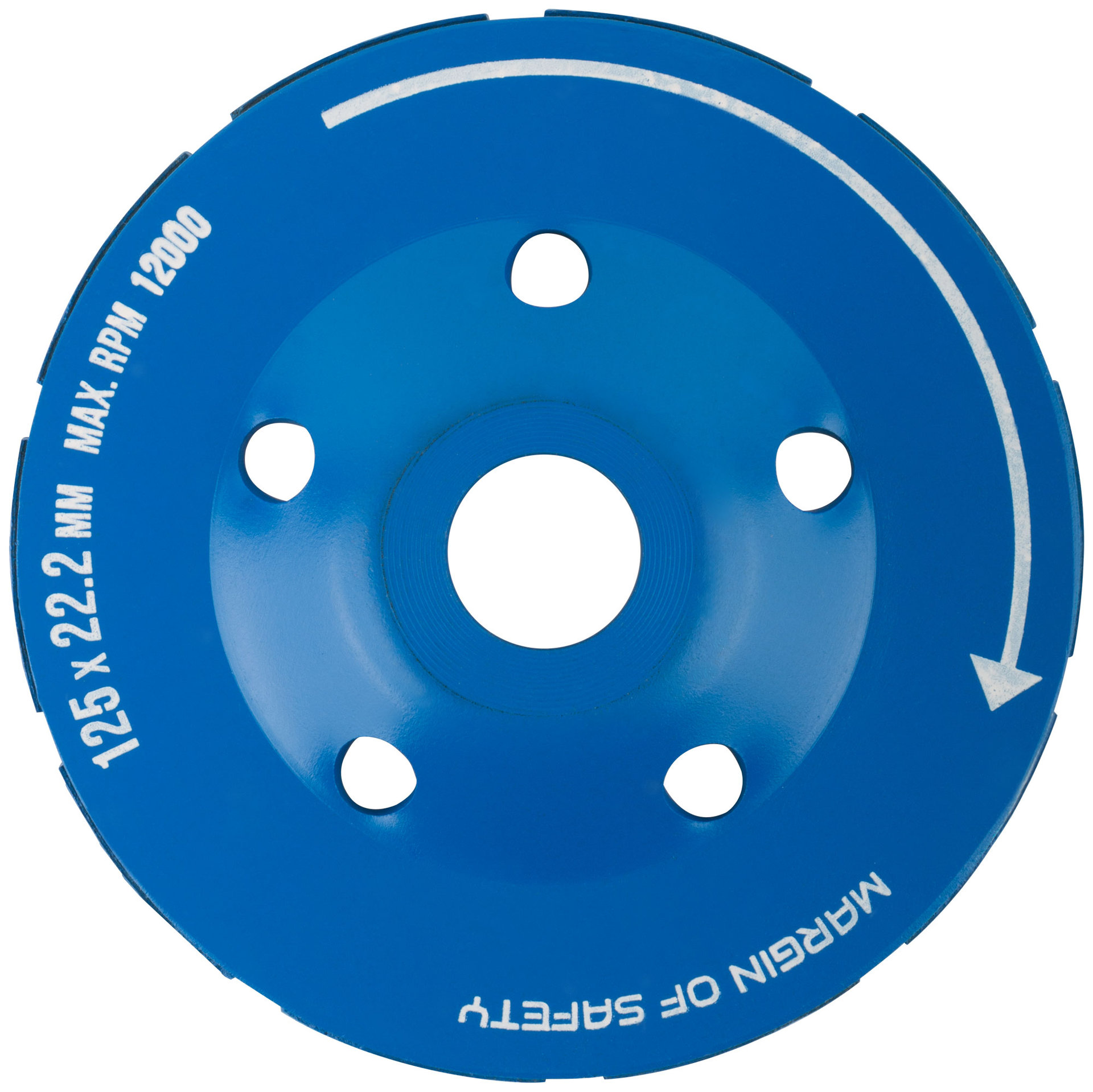 Диск алмазный шлифовальный, посадочный диаметр 22,2 мм, два ряда сегментов 125 мм (39518М)