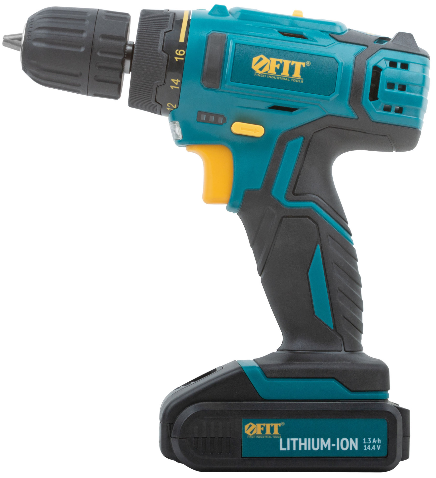 Дрель-Шуруповерт акк. 14,4 В; 0-400/1450 об/мин; 23 Нм; 1 (Li-Ion) 1,3 Ач; 1,5 ч.; рез. накл.; коробка (80187)