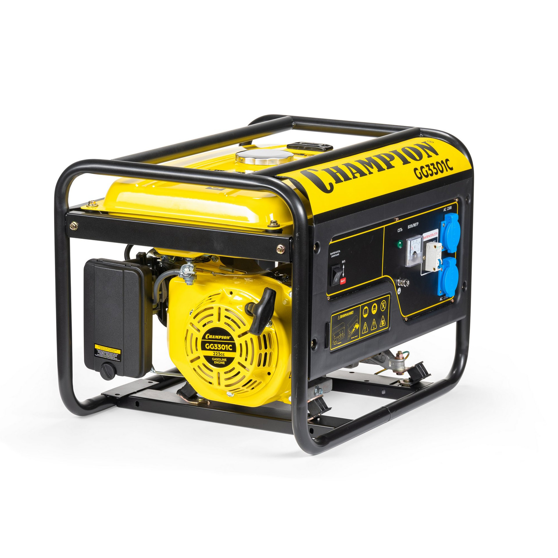 Генератор CHAMPION GG3301C (2,8/3,1кВт 6лс 15л 46кг высокий пусковой ток, 7кВт) (GG3301C)