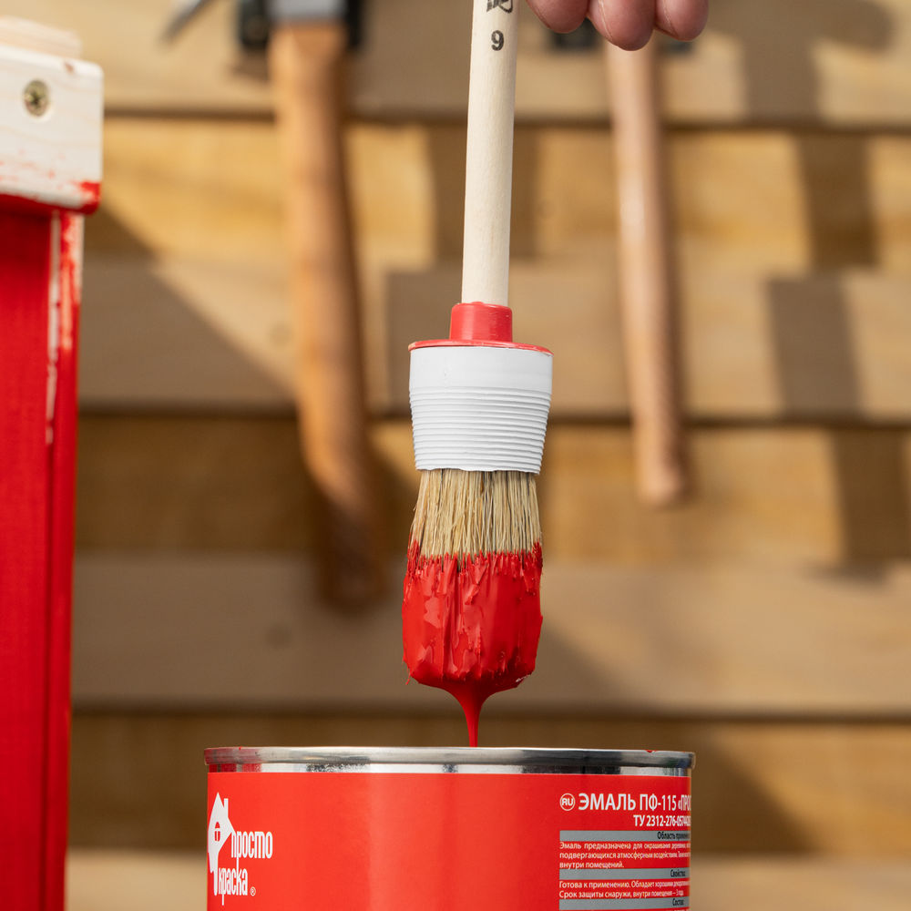 Кисть круглая № 6 (30 мм) натуральная щетина, деревянная ручка MTX (82076)