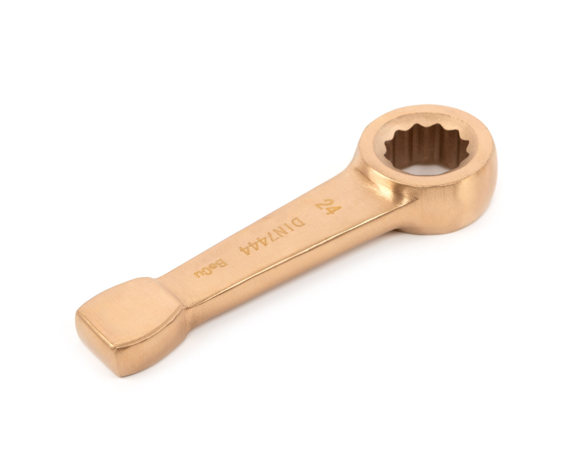 Ключ накидной односторонний ударный облегчённый 24 искробезопасный сплав BeCu 160A-24, HORTZ