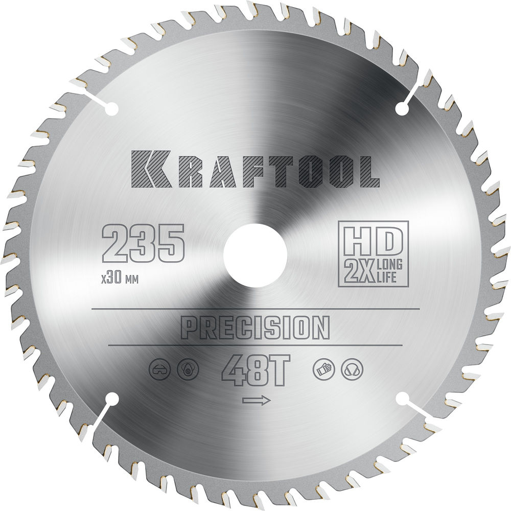 Пильный диск по дереву Precision, 235 х 30 мм, 48Т KRAFTOOL 36952-235-30