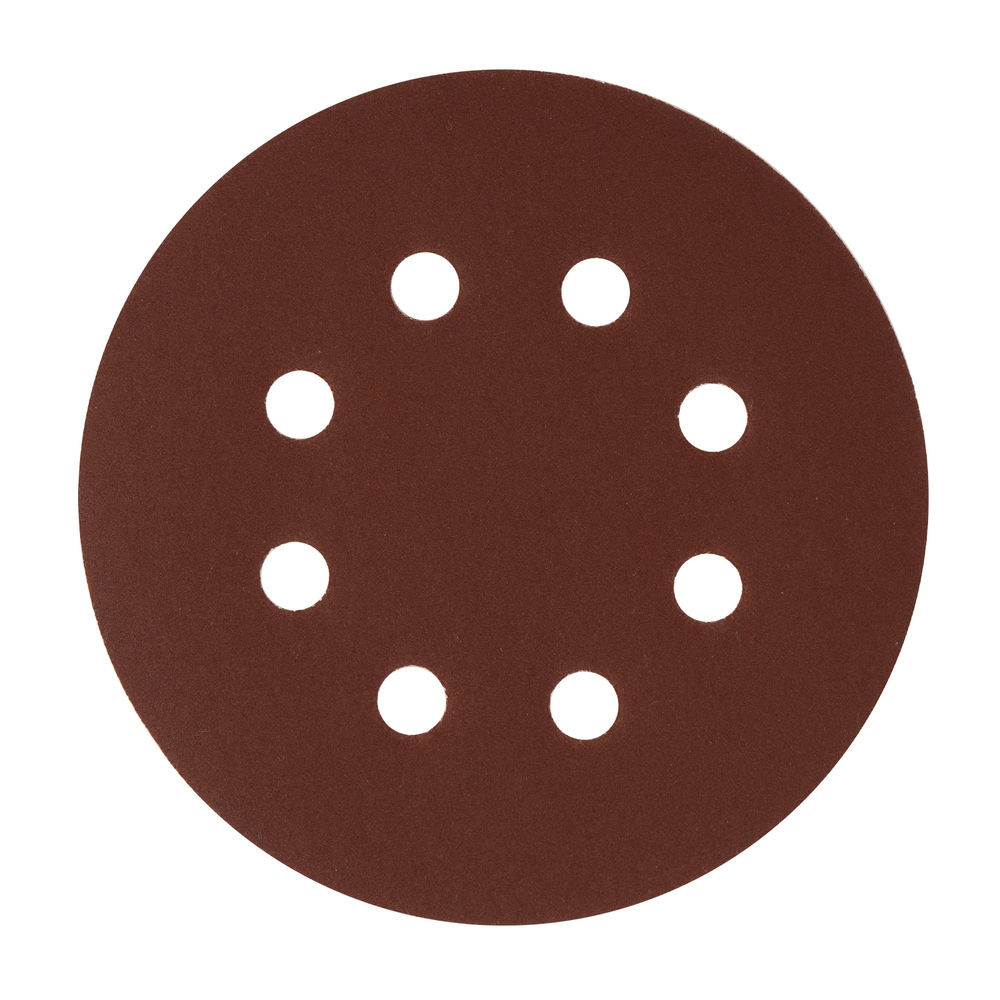 Круг абразивный на ворсовой подложке под липучку, перфорированный, P 280, 125 мм, 5 шт Сибртех (738127)