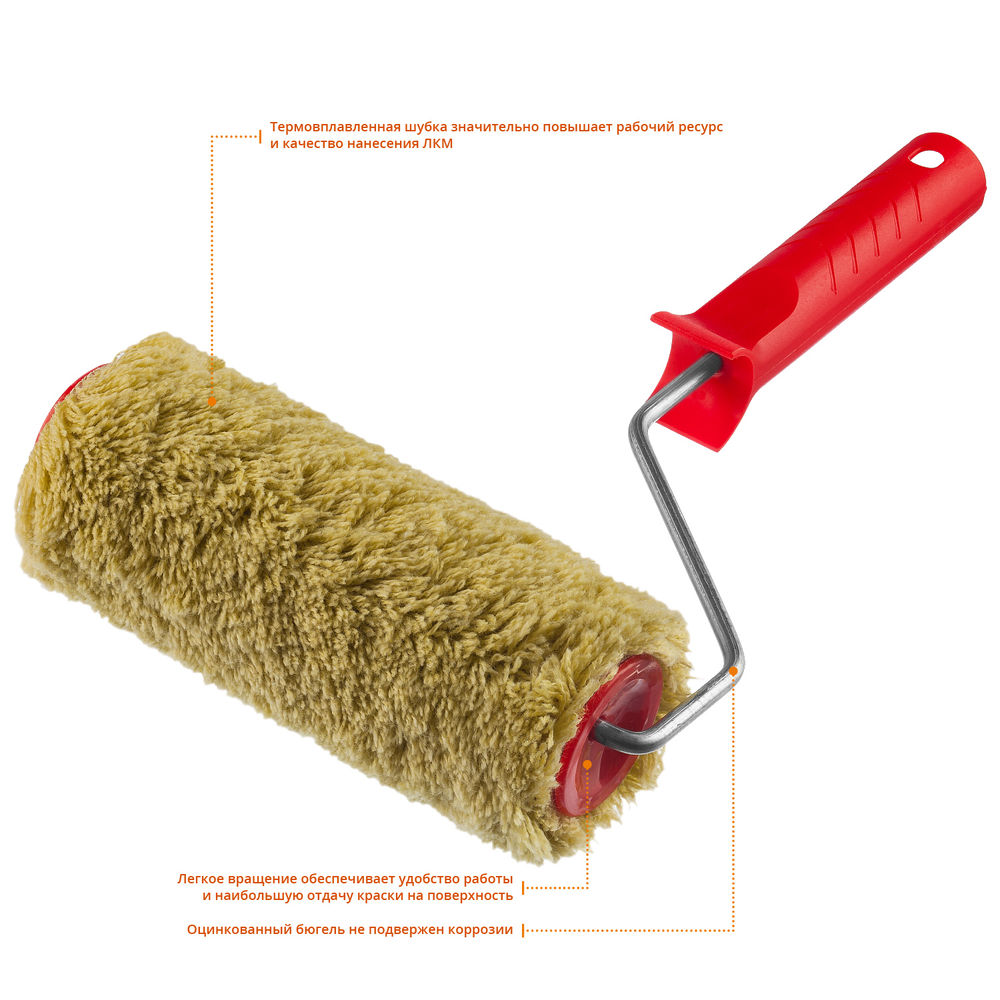 Малярный валик SYNTEX, 40 х 180 мм, бюгель 6 мм, ворс 18 мм, полиакрил/полиэстер, все виды ЛКМ MIRAX 03715-18