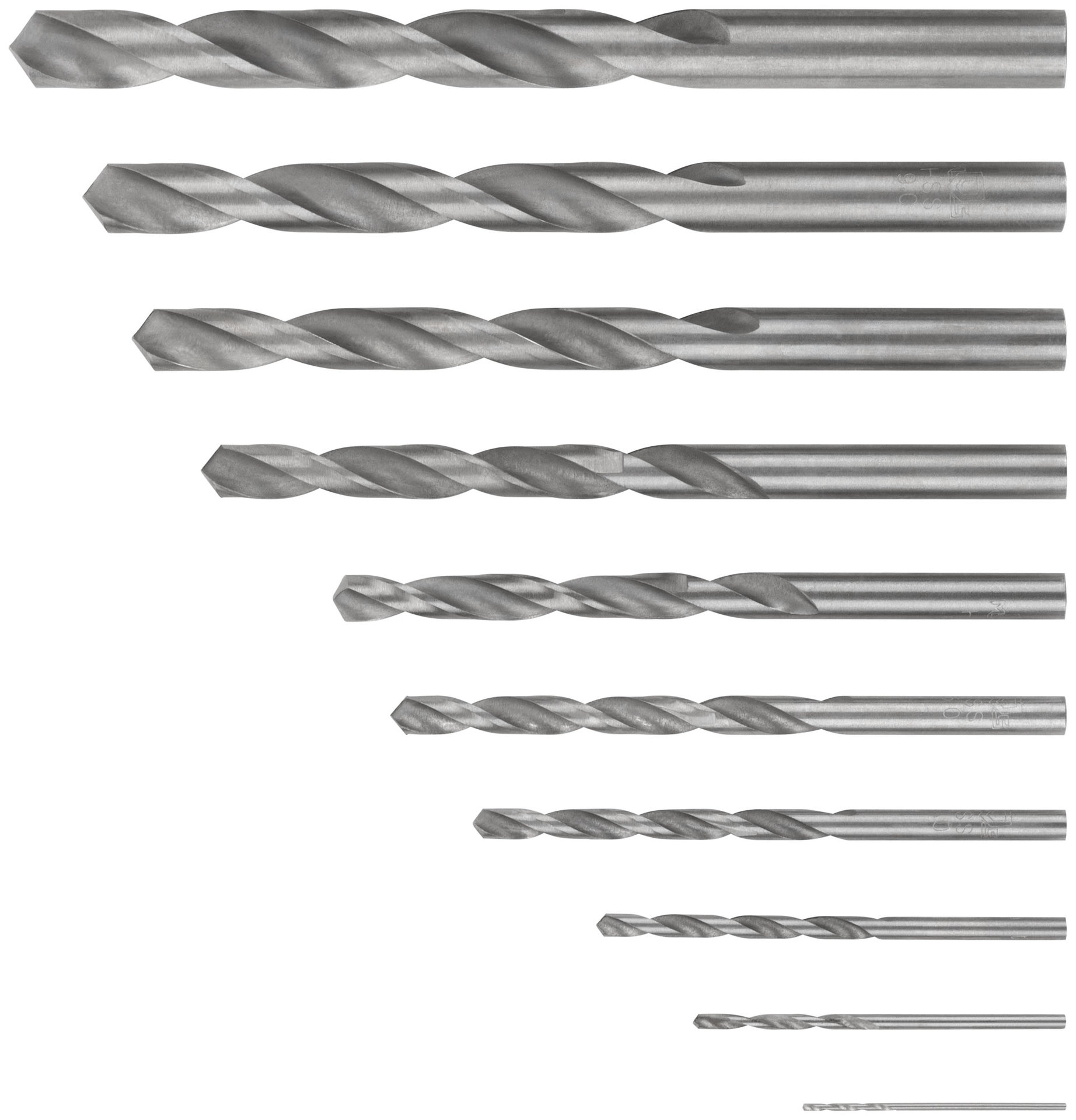 Набор сверл по металлу HSS, угол заточки 118°, пласт. кейс, 10 шт. (1-2-3-4-5-6-7-8-9-10мм) (35601М)