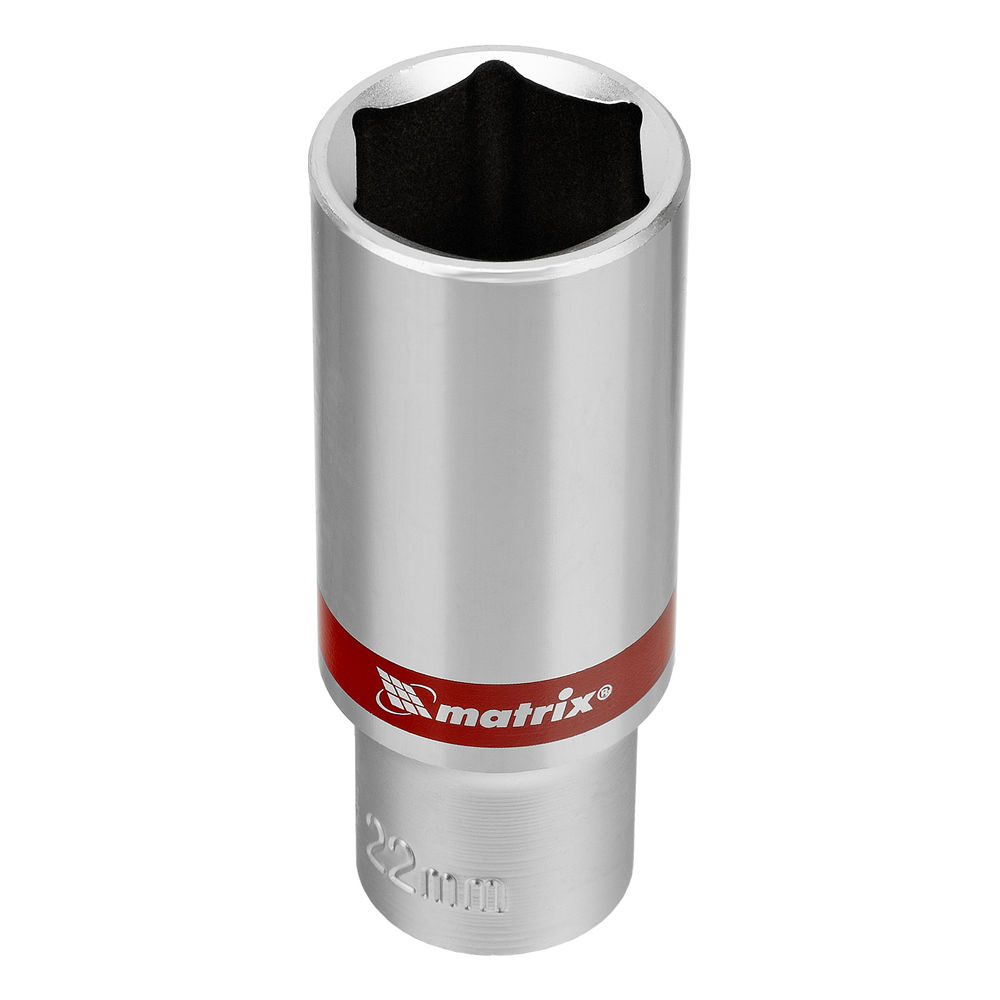 Набор удлиненных торцевых головок 1/2, 6 гранные, CrV, 10-22мм, 10 штук Matrix