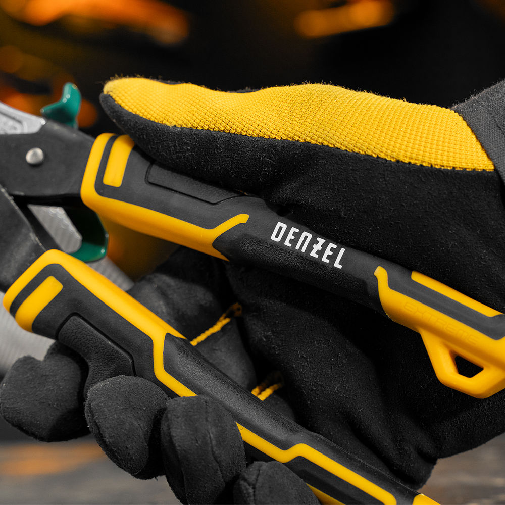 Ножницы по металлу, 270 мм, прямой и правый рез, сталь-СrMo, трехкомпонентные рукоятки Denzel (78371)