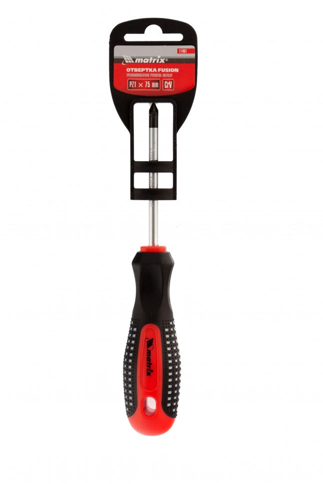 Отвертка Fusion, PZ1 x 75 мм, CrV, трехкомпонентная рукоятка Anti slip Matrix