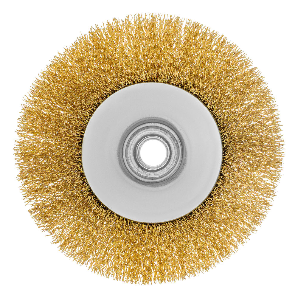 Щетка для УШМ, 125 мм, М14, тарелка, латунированная витая проволока Matrix (74616)