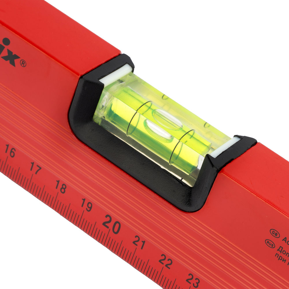 Уровень алюминиевый, 400 мм, 3 глазка, красный, линейка Matrix (33220)