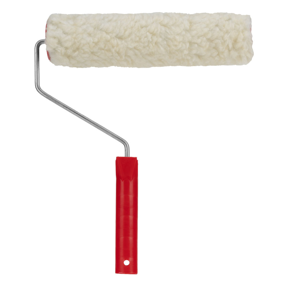 Валик Натуральный мех, в сборе, 250 мм, D 48 мм, D ручки 6 мм, крепление шплинтом Сибртех (80164)