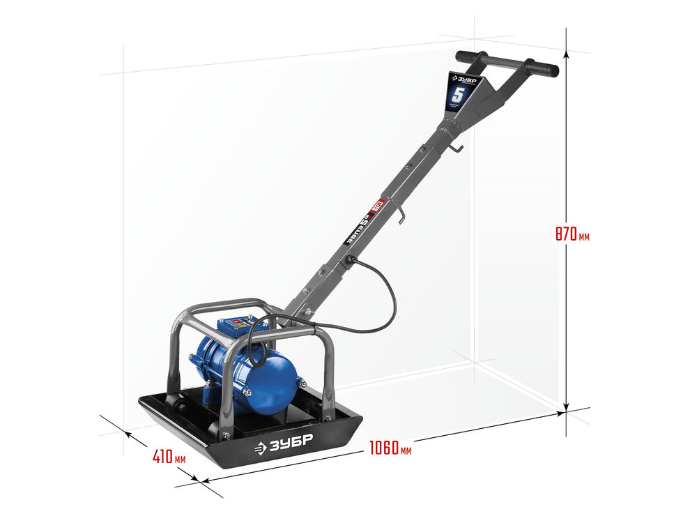 Виброплита электрическая 550 Вт, 40 кг ЗУБР Профессионал ЗВПЭ-5 Г