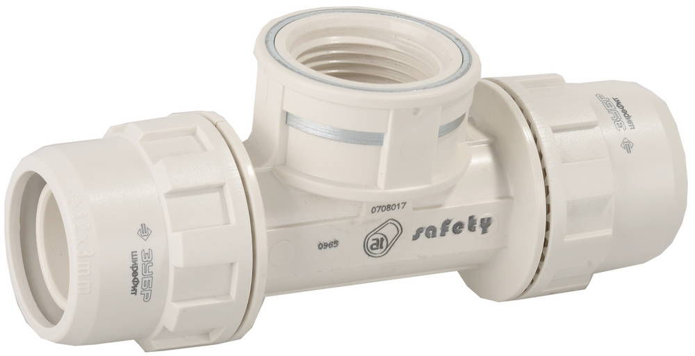 Тройник переходной ШиреФит штуцер с гайкой - внутренняя резьба - штуцер с гайкой 20 мм - 1/2 - 20 мм ЗУБР 51502-20-1/2-20