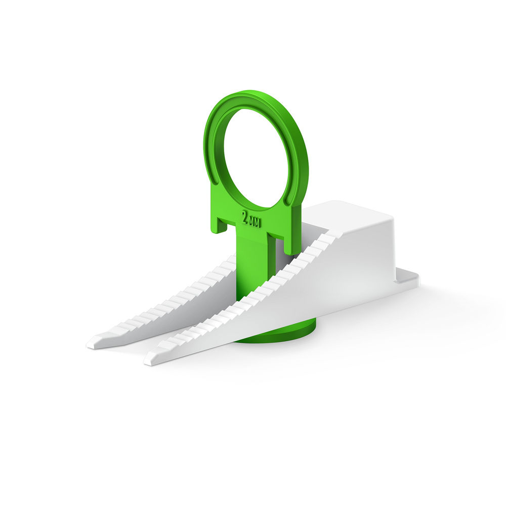 Система выравнивания плитки СВП КОЛЬЦО комплект 2.0 мм, зажим + клин, 50 + 50 шт ЗУБР 33832-H50