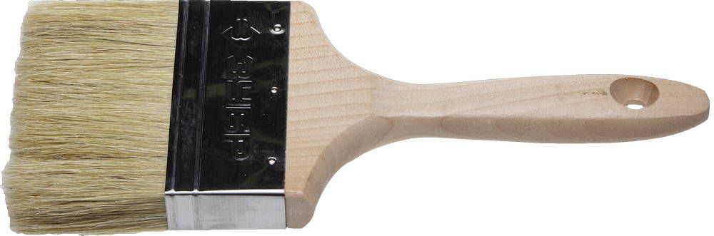 Кисть плоская 100 мм, 4, светлая натуральная щетина, деревянная ручка, все виды ЛКМ ЗУБР УНИВЕРСАЛ 01005-100