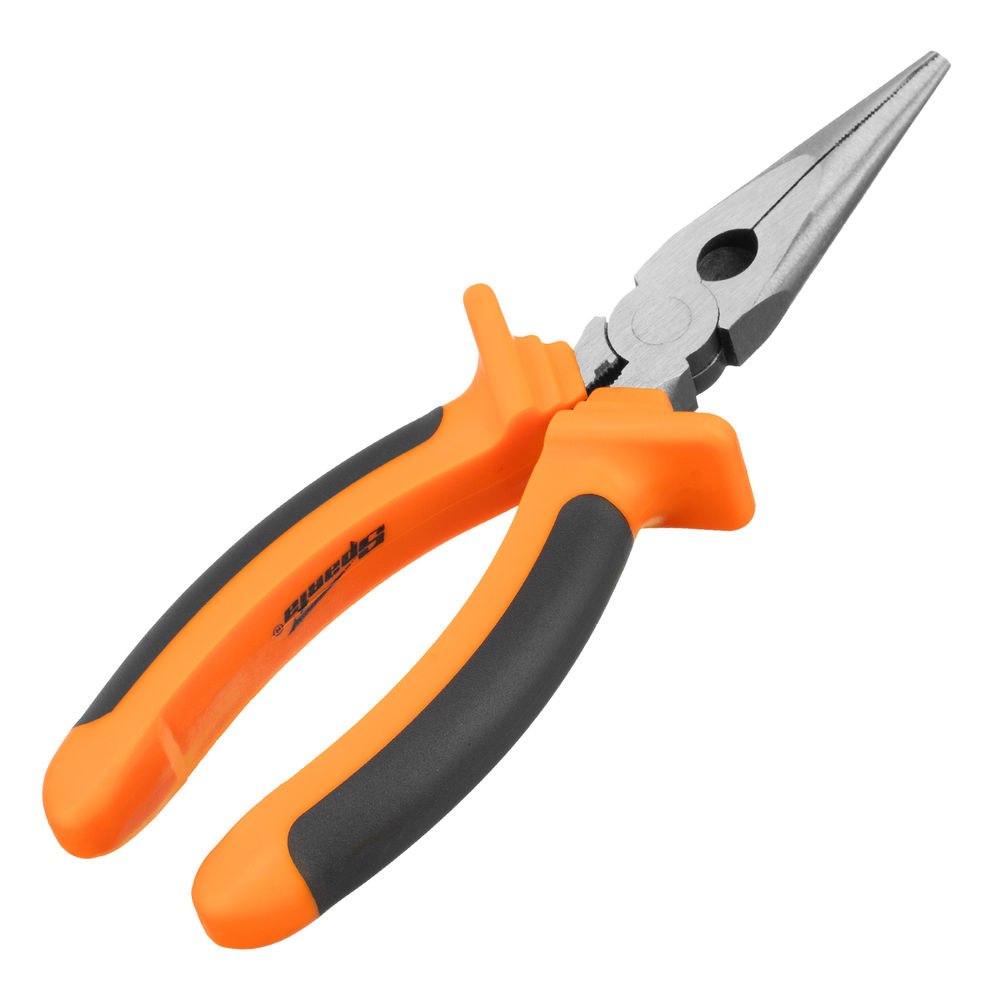 Длинногубцы прямые Comfort, 180 мм, шлифованные, двухкомпонентные рукоятки Sparta (17167)