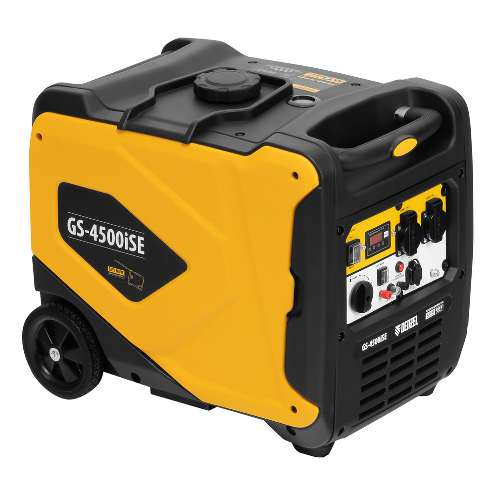 Генератор инверторный GS-4500iSE, 4,5 кВт, 230 В, закрытый корпус, электростартер DENZEL (94714)