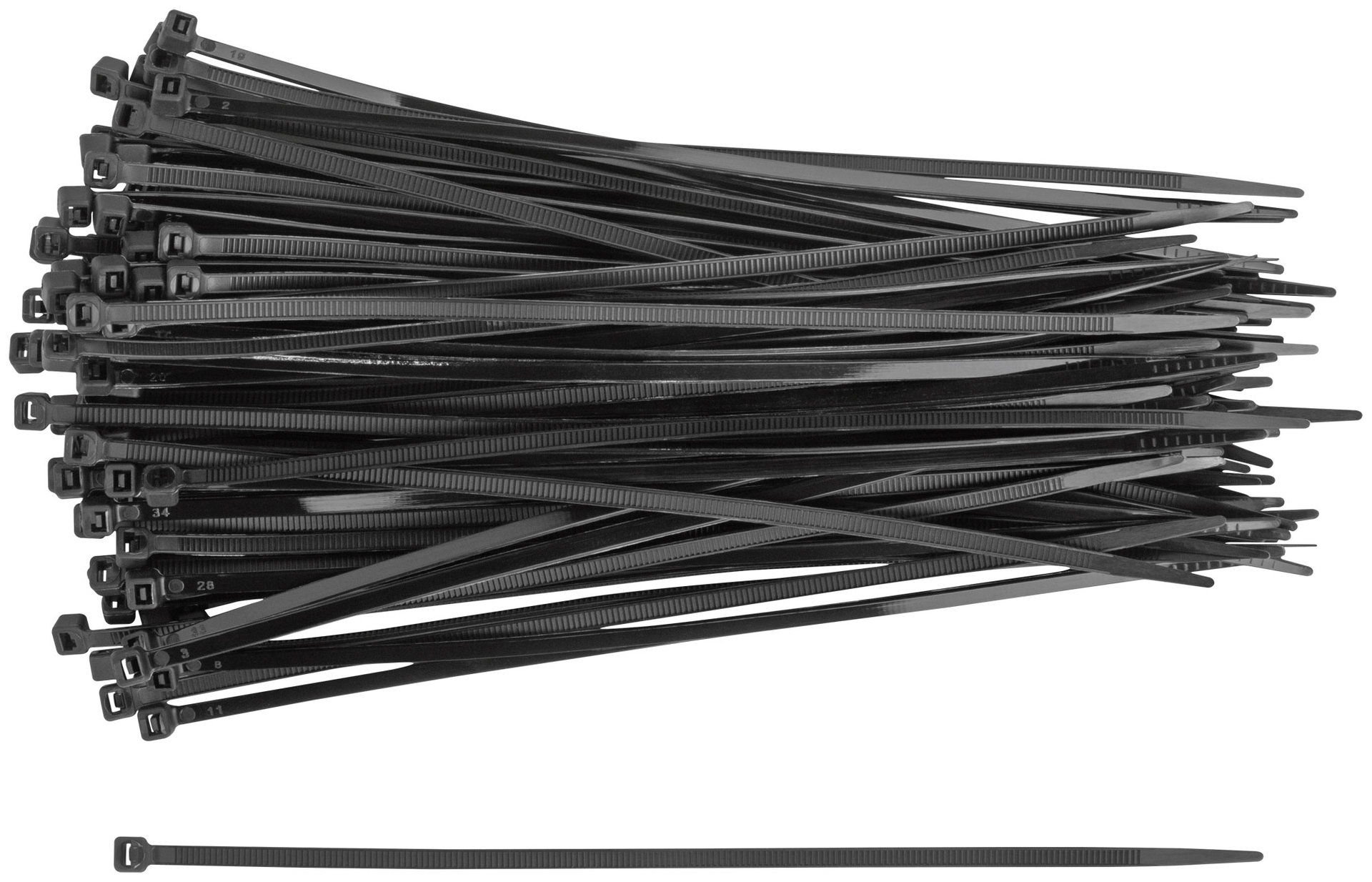 Хомуты нейлоновые, черные д/проводов 100 шт., 200x3,6 мм (60393)