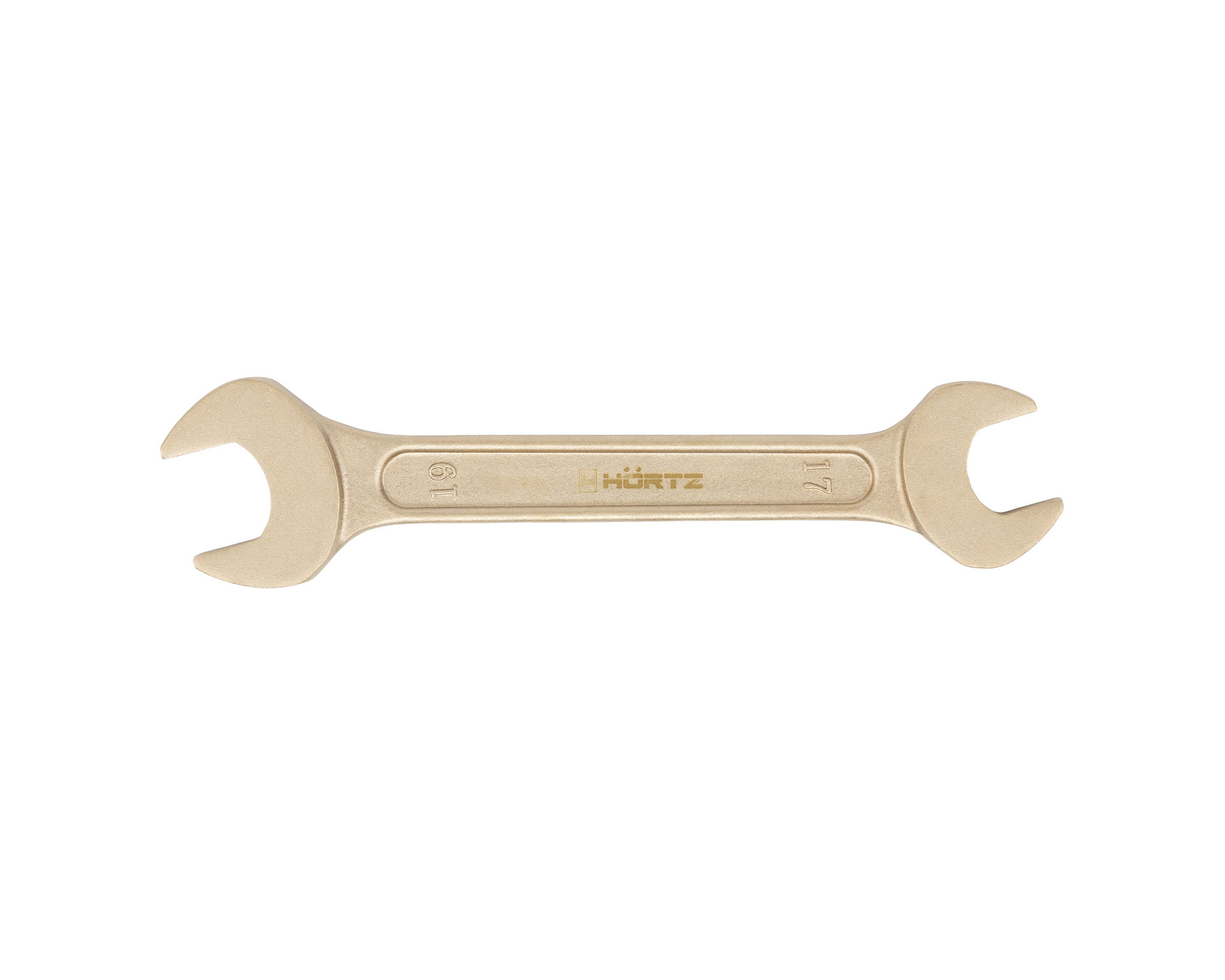 Ключ гаечный рожковый двусторонний 17х19 искробезопасный сплав AlCu, HORTZ