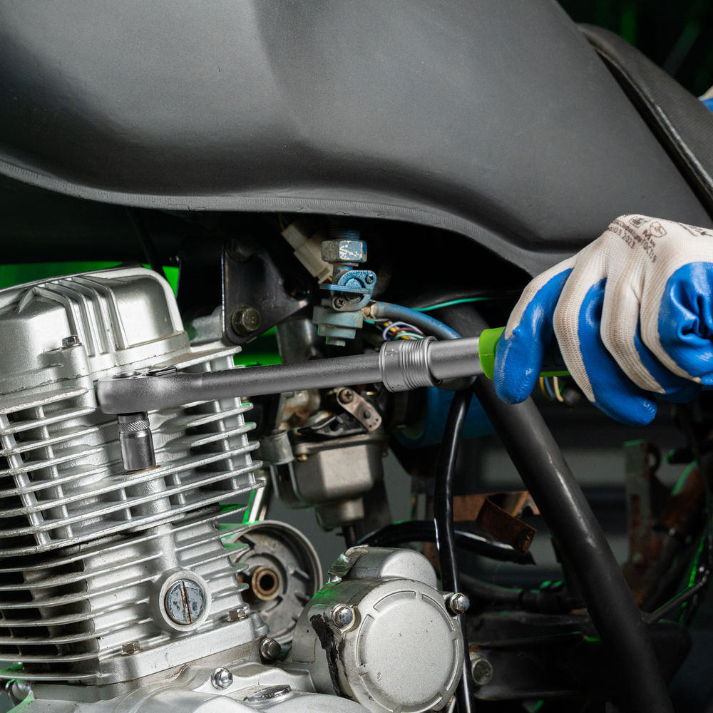 Ключ-трещотка телескопический 3/8, 215-315 мм, 72 зуба, с быстрым сбросом Сибртех