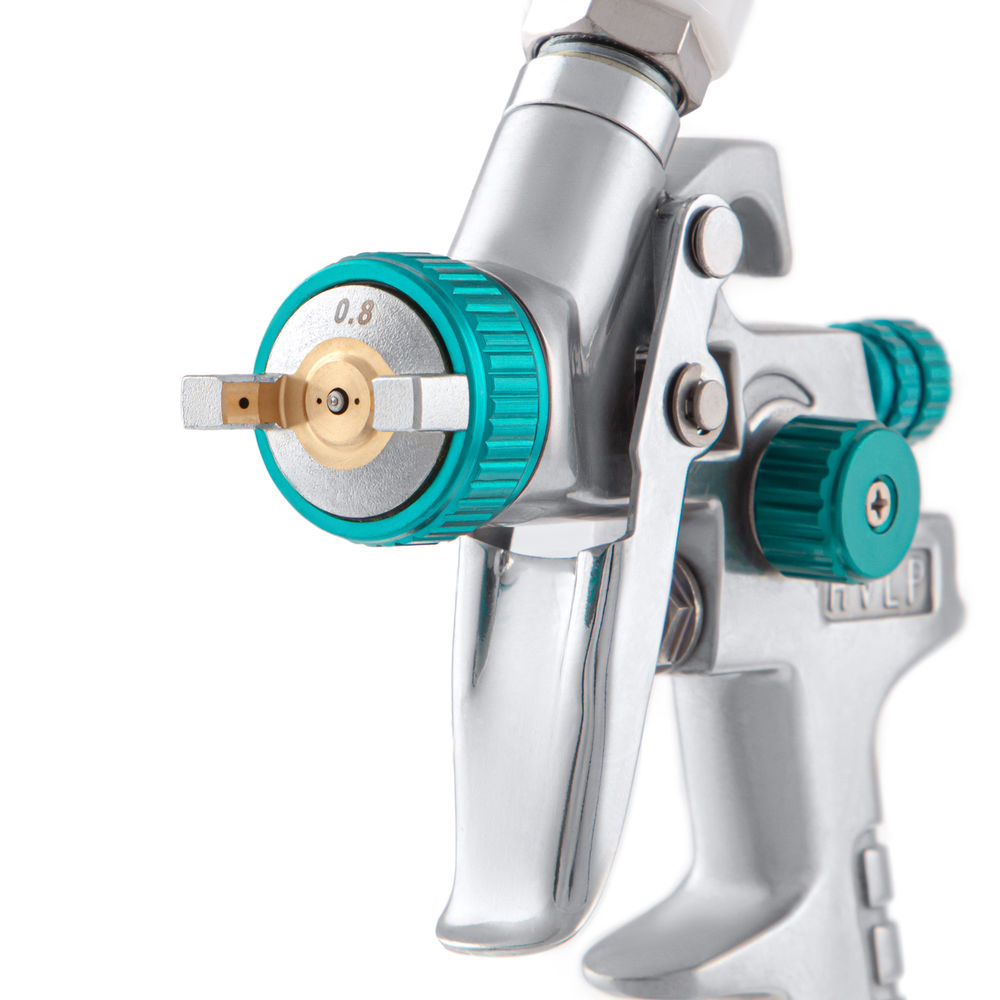 Краскораспылитель AG 810 HVLP, гравитационный, сопло 0.8 мм и 1 мм Stels (57361)