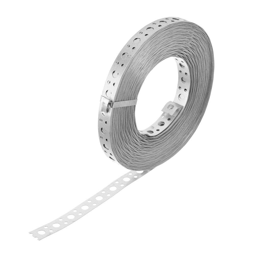 Лента перфорированная, вентиляционная, прямая, 0.7 мм, LP V, 2 см х 25 м, цинк Сибртех (46550)