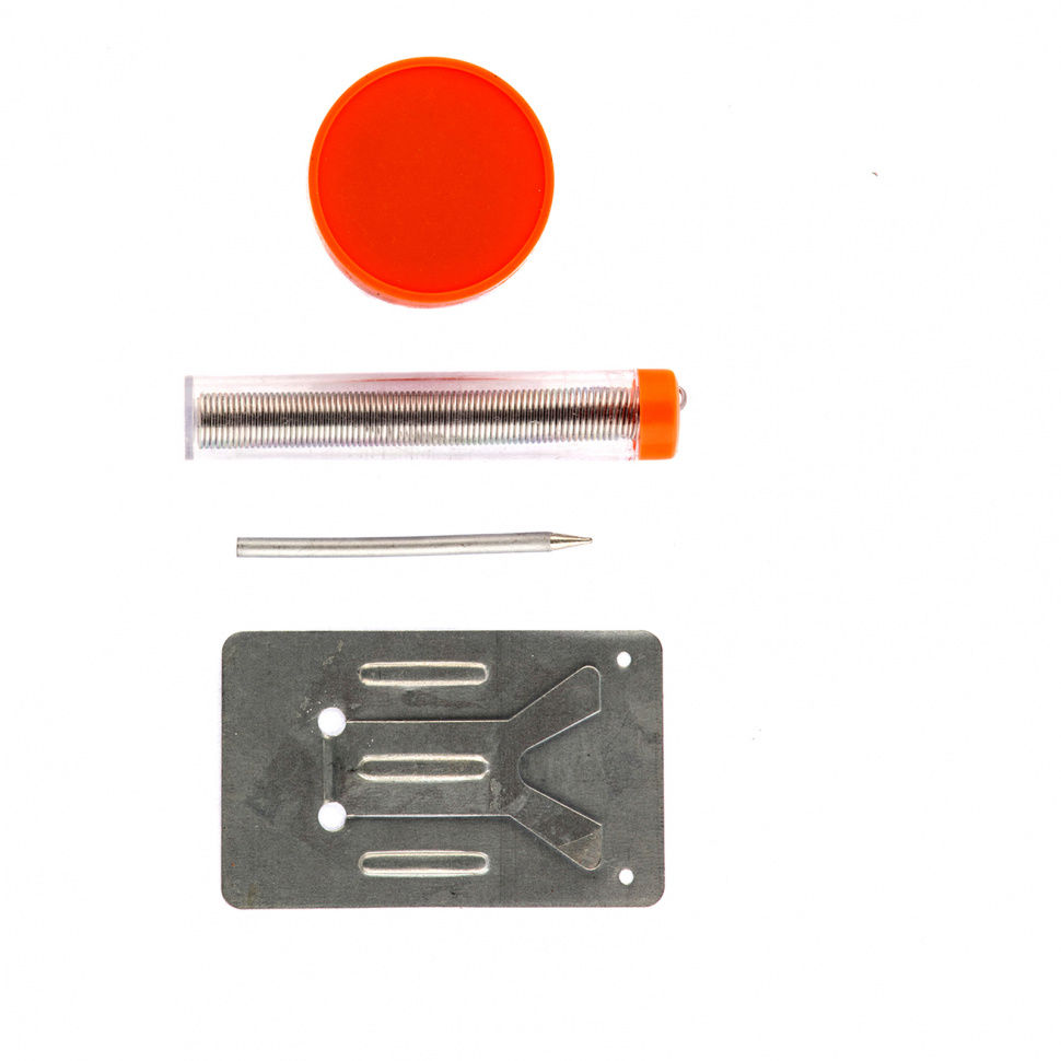 Набор для пайки, 5 предметов: паяльник 30 Вт, подставка, жало, паста, припой Sparta (913113)