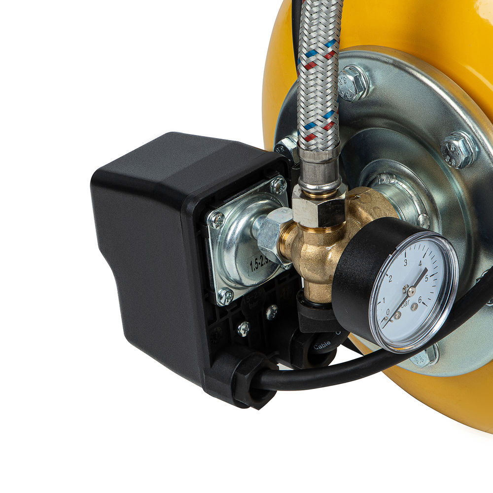 Насосная станция PS800X, 800 Вт, 3200 л/ч, ресивер 24 л, подъем 38 м, нержавейка Denzel (97210)