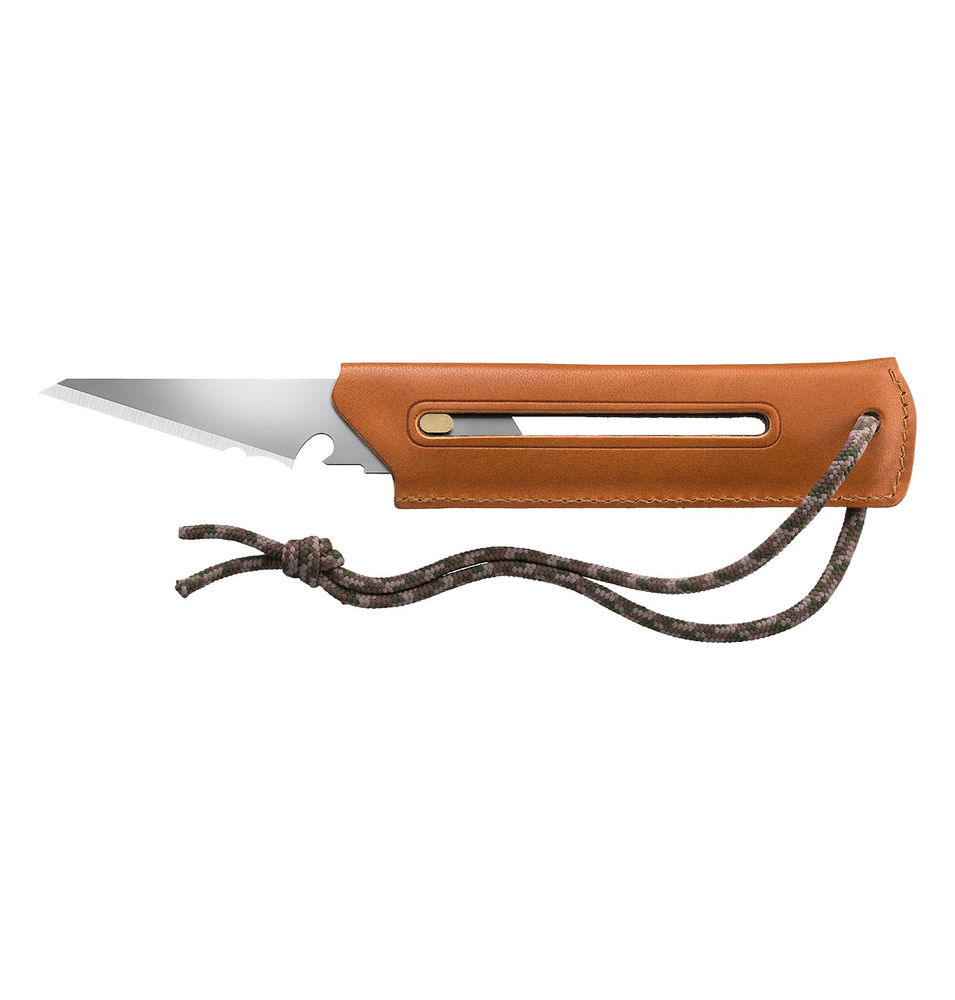 Многоцелевой нож со сменным лезвием WORKS BK1 CAMEL BUSHCRAFT KNIFE с чехлом OLFA OW-BK1L-CL