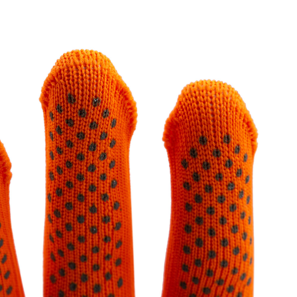 Перчатки Нейлон, ПВХ точка, 13 класс, оранжевые, XL (67845)