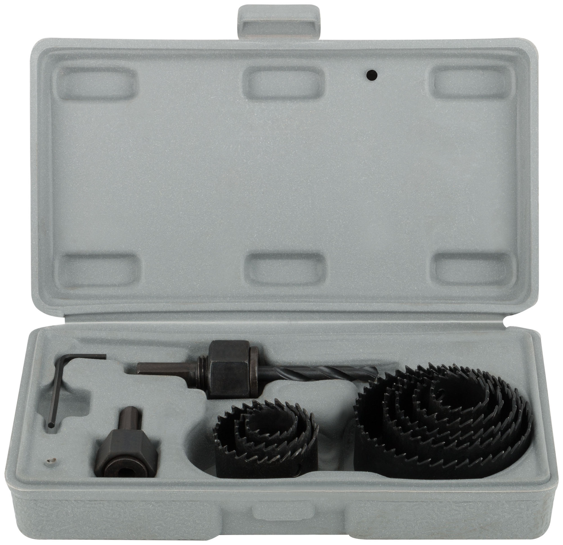 Пилы круговые набор 8 шт. (19, 22, 28, 32, 38, 44, 51, 64 мм) в кейсе (36732М)