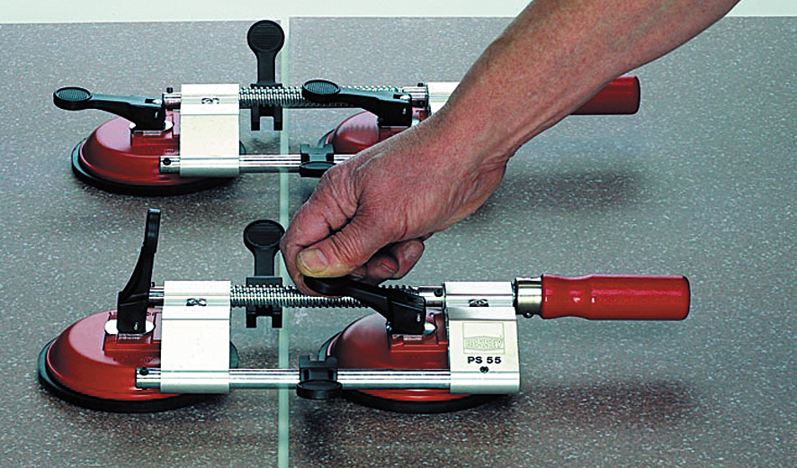 Зажим вакуумный для пластин 0.26 кН, ширина зажима 10-55 мм, для камня/керамики/стекла PS55 BE-PS55