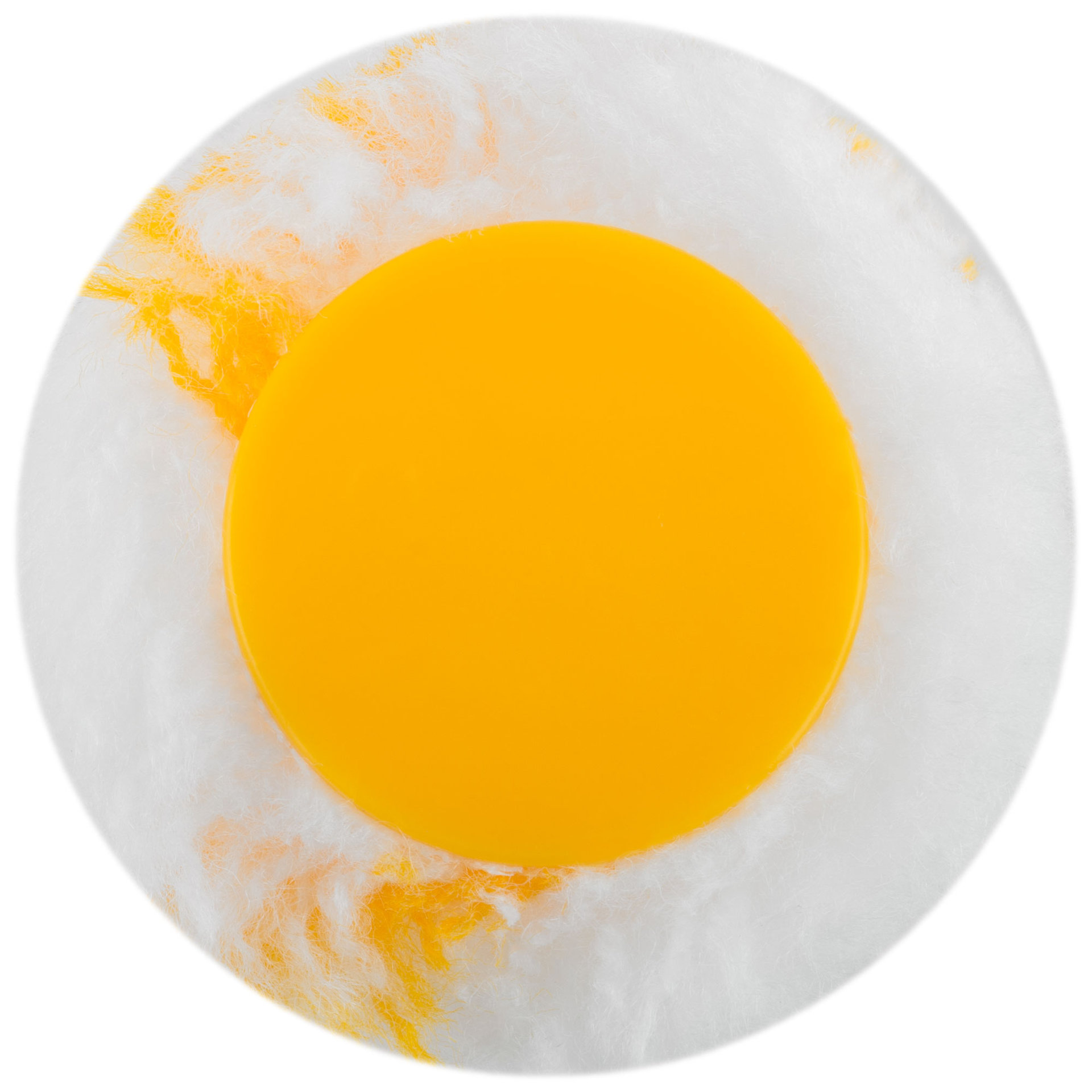 Ролик сменный полиакриловый белый с желтой полосой миди, диам. 30/54 мм; ворс 12 мм, 100 мм (02623)