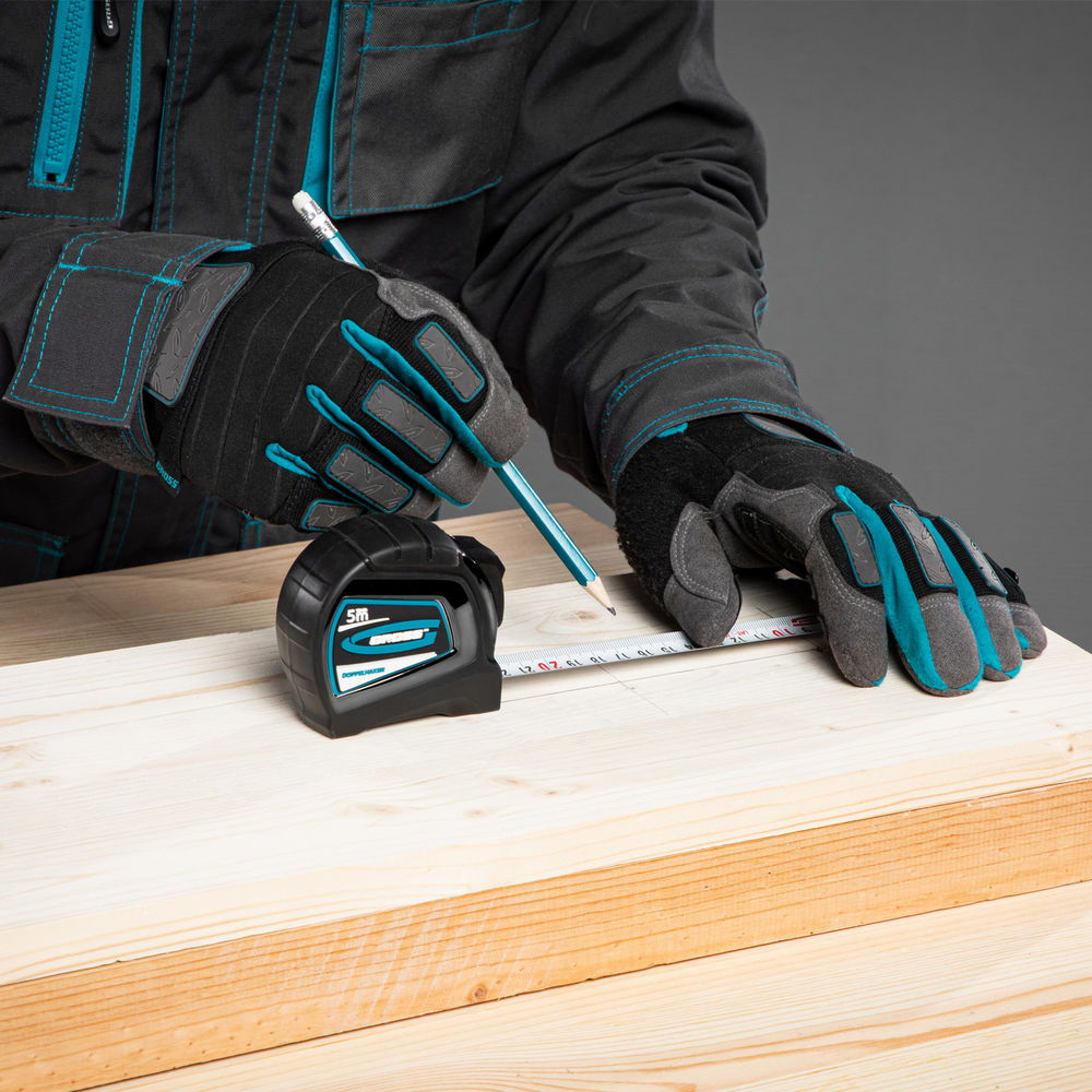 Рулетка Doppelhaken,5 м x 19 мм,двухсторонний зацеп,Нейлон,двусторонняя шкала,автоматическая фиксация Gross